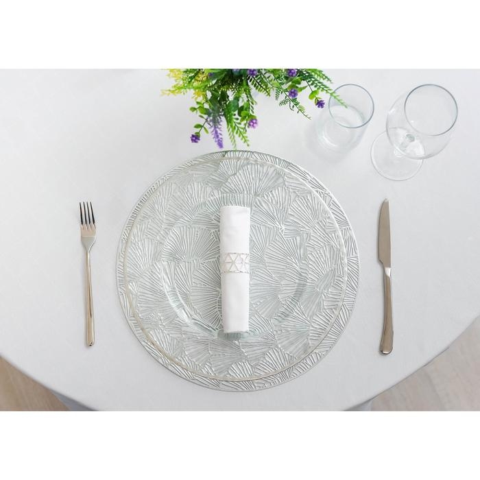 Салфетки сервировочные на стол Доляна «Веер», d=38 см, 4 шт, цвет серебряный Салфетки сервировочные на стол Доляна «Веер», d=38 см, 4 шт, цвет серебряный