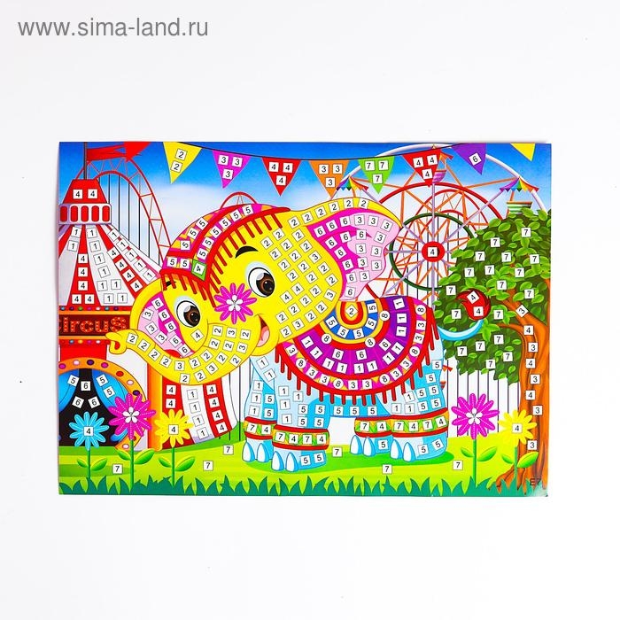 Мозаика стикерная &laquo;Добрый слоник&raquo; блестки, стразы