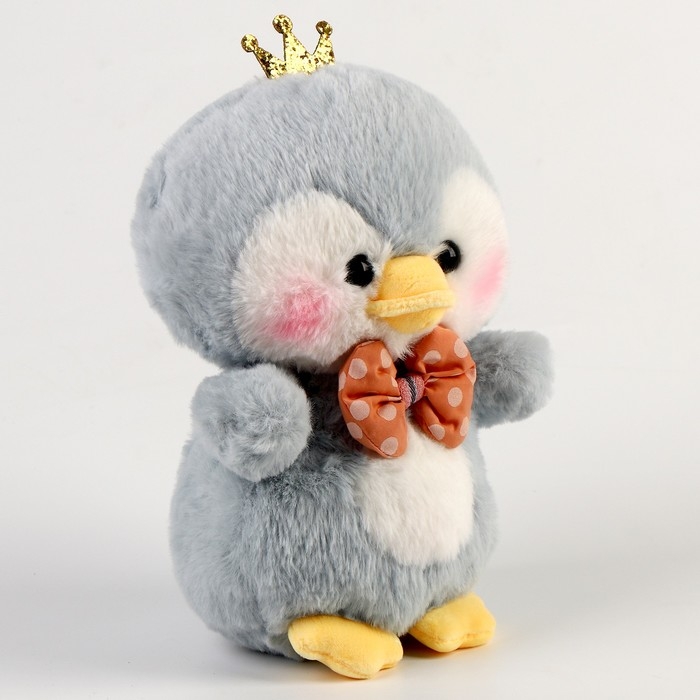 Мягкая игрушка &laquo;Пингвин&raquo; с бантиком, 21 см, цвет серый