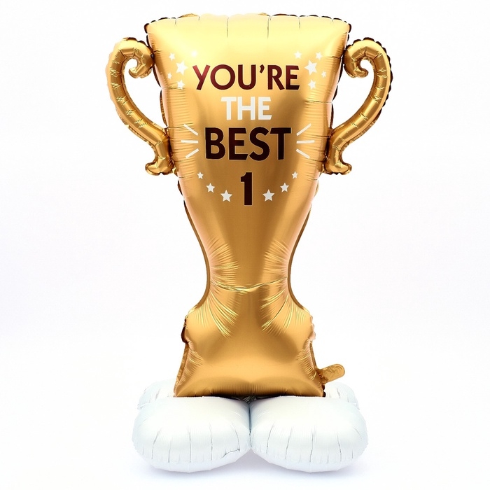 Шар фольгированный 62" &laquo;Кубок. Ты лучший&raquo;, на подставке