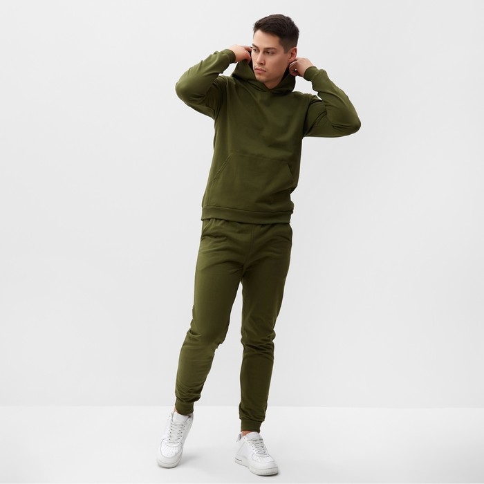 Комплект мужской (фуфайка/брюки) НАЧЁС, цвет хаки, размер 52