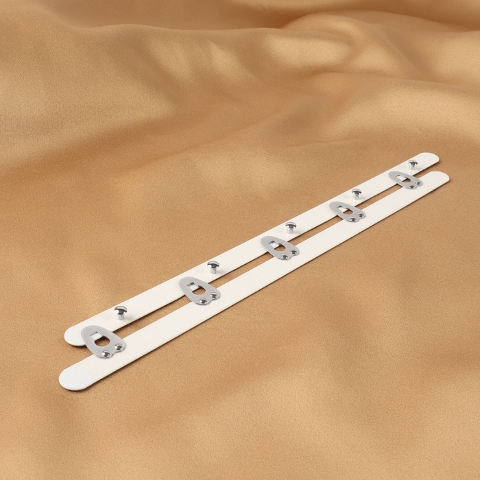 Бюск-застёжка для корсета, 25 см, цвет белый/серебряный