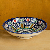 Набор чайный Риштан, 9 предм: чайник 1л., 6 пиал 9,5см, конфетница 23см, сахарница 250м Набор чайный Риштан, 9 предм: чайник 1л., 6 пиал 9,5см, конфетница 23см, сахарница 250м