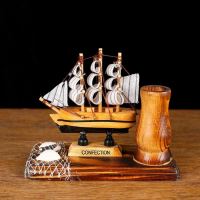 Набор настольный &laquo;Корабль&raquo; с подставкой для ручек, 12 х 13 х 6 см