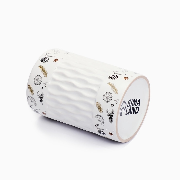 Кружка с рельефом керамическая новогодняя Дорого внимание &laquo;Глинтвейн&raquo;, 300 мл