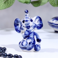 Сувенир &laquo;Слон Ксюша&raquo;, фарфор, гжель, кобальт