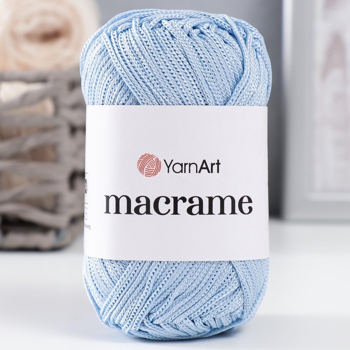 Пряжа Пряжа "Macrame Макраме" 100% полиэстер 130м/90гр (133 голубой)