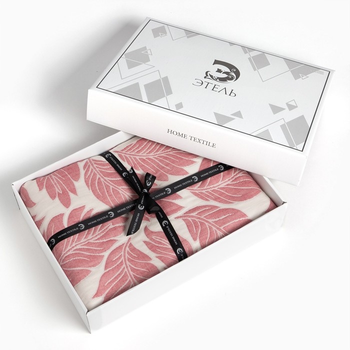 Покрывало хлопковое Этель &laquo;Листопад&raquo; 200х240&plusmn;5 см, цвет розовый, 100%хлопок, 300гр/м2
