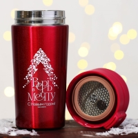 Новый год. Термостакан новогодний с кнопкой «Волшебных моментов», 350 мл Новый год. Термостакан новогодний с кнопкой «Волшебных моментов», 350 мл