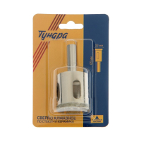 Сверло алмазное по стеклу и керамике ТУНДРА, трехгранный хвостовик, 32 х 65 мм Сверло алмазное по стеклу и керамике ТУНДРА, трехгранный хвостовик, 32 х 65 мм