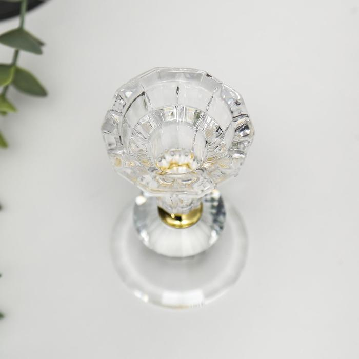 Подсвечник стекло на 1 свечу "Вазон с хрусталиком" 9,7х5,6х5,6 см