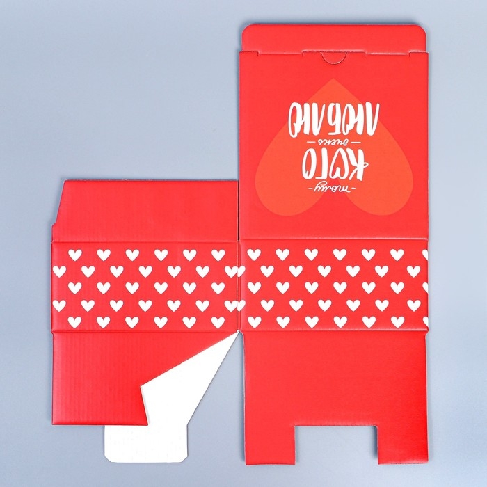 Коробка подарочная сборная, упаковка, &laquo;Люблю&raquo;, 15 х 15 х 7 см