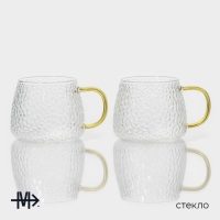 Набор стеклянных кружек Magistro &laquo;Сара&raquo;, 2 шт, 400 мл, 12&times;9&times;8 см