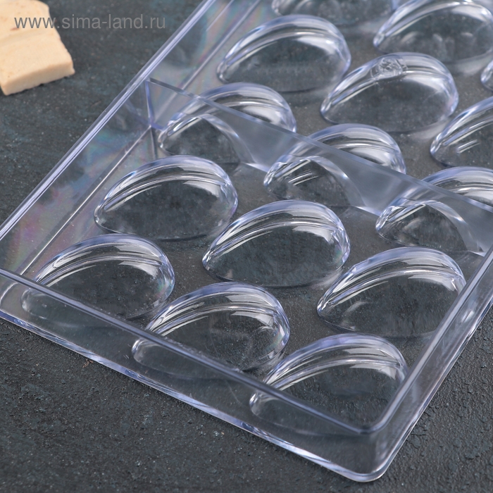 Форма для конфет и шоколада KONFINETTA &laquo;Семечки&raquo;, 33&times;16,2 см, 21 ячейка, цвет прозрачный