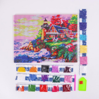 Алмазная мозаика с полным заполнением на подрамнике &laquo;Домик у моря&raquo;, 30 x 40 см