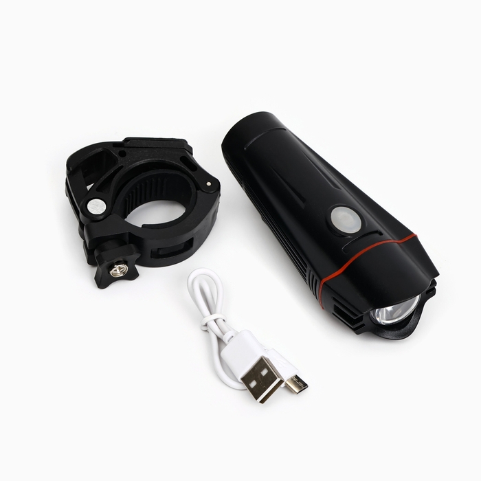 Фонарь велосипедный передний аккумуляторный, водонепроницаемый, 1 диод, 4 режима, красный Фонарь велосипедный передний аккумуляторный, водонепроницаемый, 1 диод, 4 режима, красный