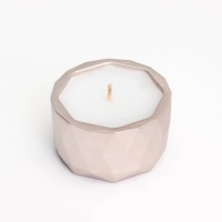 Свеча "Мрамор" в подсвечнике из гипса, 8,5х6см, шампань Свеча "Мрамор" в подсвечнике из гипса, 8,5х6см, шампань