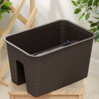 Кашпо на перила &laquo;Ротанг&raquo;, 12 л, цвет коричневый
