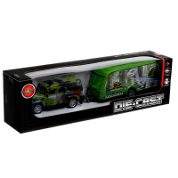 Машина металлическая с прицепом &laquo;Динозавр&raquo;, открываются двери, цвет МИКС