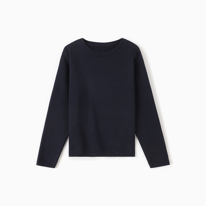 Джемпер для девочки школьный, цвет тёмно-синий, рост 146 см