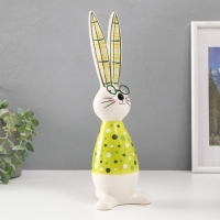 Сувенир керамика "Зайчонок в очках, рубашка в горох" жёлто-зелёный 10х7,5х30,5 см Сувенир керамика "Зайчонок в очках, рубашка в горох" жёлто-зелёный 10х7,5х30,5 см