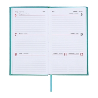 Еженедельник датированный 2025 года, 85х145 мм, 64 листа ESCALADA, твердая обложка из искусственной кожи, блинтовое тиснение, блок 70 г/м², бирюзовый Еженедельник датированный 2025 года, 85х145 мм, 64 листа ESCALADA, твердая обложка из искусственной кожи, блинтовое тиснение, блок 70 г/м², бирюзовый