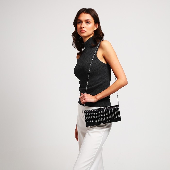 Сумка-клатч на магните, цвет чёрный