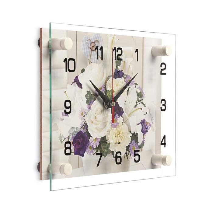 Часы настенные, интерьерные Часы настенные, интерьерные "Букет", бесшумные, 20 х 26 см