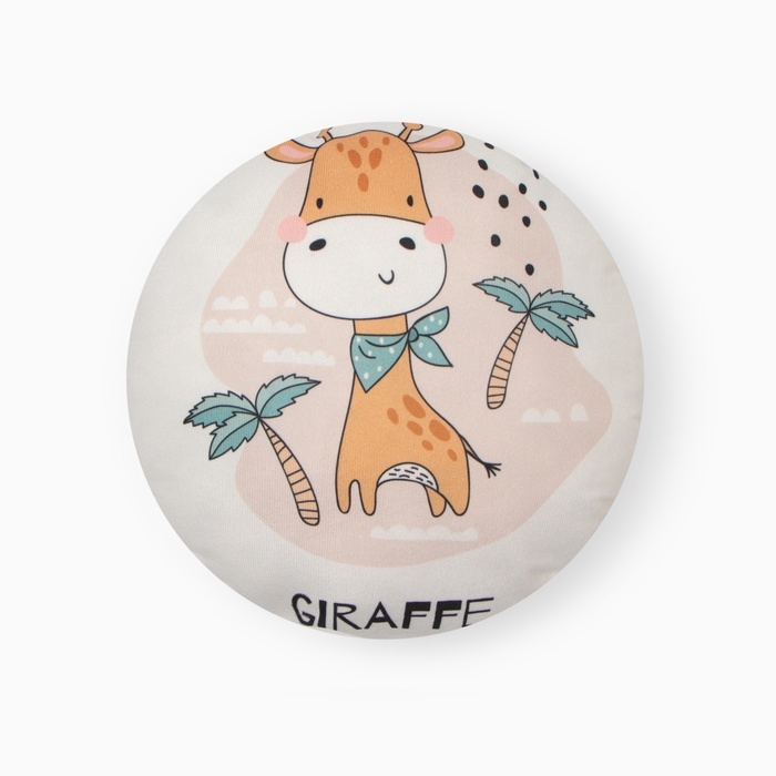 Подушка декоративная Этель "Жираф" d 30 см, велюр 100% п/э