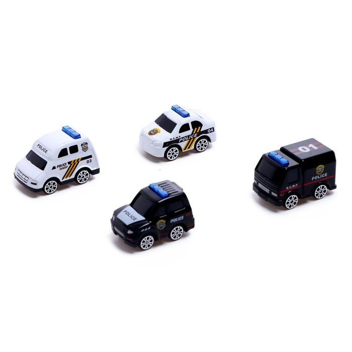 Набор металлических машин &laquo;Спецслужбы&raquo;, 4 штуки, в колбе, МИКС