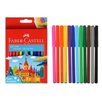 Фломастеры Faber-Castell «Замок» смываемые, в картонной коробке с европодвесом, 12 цветов Фломастеры Faber-Castell «Замок» смываемые, в картонной коробке с европодвесом, 12 цветов