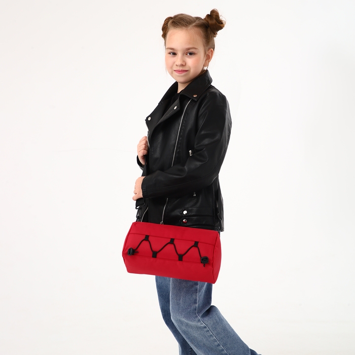 Сумка детская спортивная на молнии, регулируемый ремень, цвет красный Сумка детская спортивная на молнии, регулируемый ремень, цвет красный