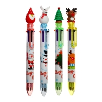 Новый год. Ручка шариковая, автоматическая "Новый год", 6-ти цветная, МИКС Новый год. Ручка шариковая, автоматическая "Новый год", 6-ти цветная, МИКС