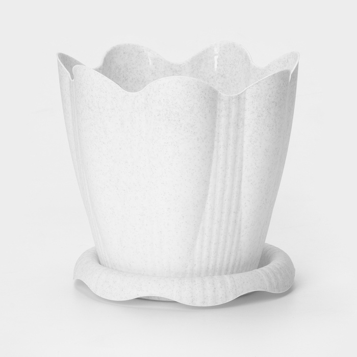 Горшок с поддоном &laquo;Эдельвейс&raquo;, 3 л, цвет мраморный