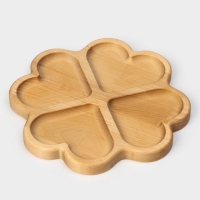 Менажница деревянная авторская Adelica &laquo;Сердце&raquo;, 22&times;22&times;1,8 см, пропитана минеральным маслом, берёза