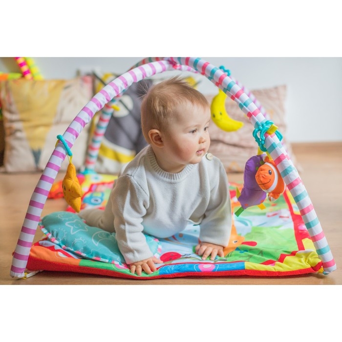 Развивающий коврик с дугами «Слоник и друзья», 5 элем. с музыкой, Крошка Я Развивающий коврик с дугами «Слоник и друзья», 5 элем. с музыкой, Крошка Я