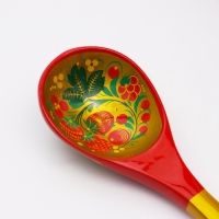 Ложка «Ягодка», салатная, 6×21, хохлома, МИКС Ложка «Ягодка», салатная, 6×21, хохлома, МИКС