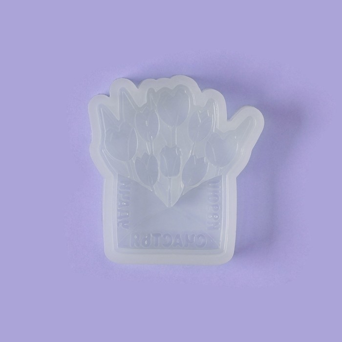 Силиконовый молд для леденцов и шоколада &laquo;Конверт с тюльпанами&raquo;, 9&times;7,5 см, цвет прозрачный
