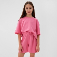 Костюм детский (футболка, шорты) MINAKU: Casual Collection цвет розовый, рост 122 см