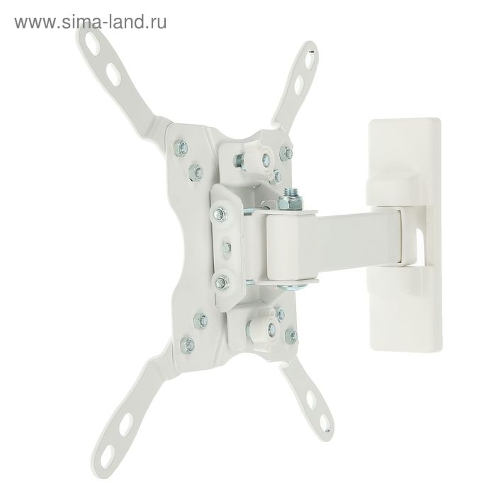 Кронштейн Ultramounts UM864W, для ТВ, наклонно-поворотный, 13-43", 60-190 мм от стены, белый