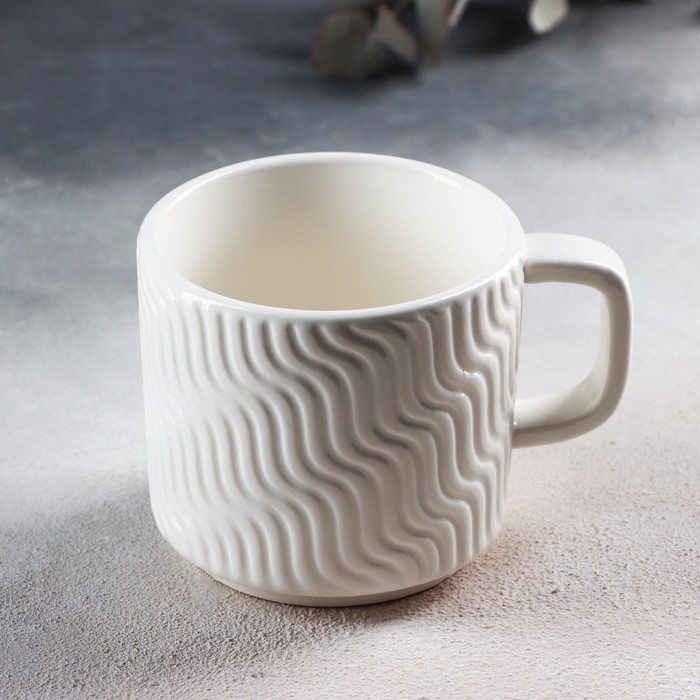 Кружка керамическая &laquo;Геометрия&raquo; белая, 260 мл, цвет белый