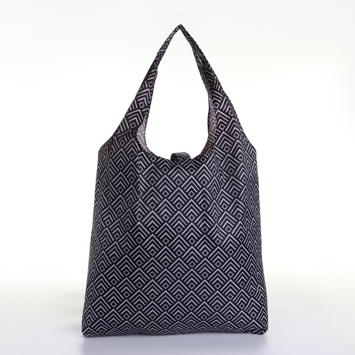 Сумка хозяйственная на кнопке, складная, цвет чёрный