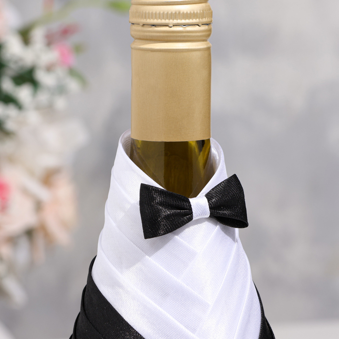 Украшения на шампанское Украшения на шампанское "Элит-тубы" платье с юбкой айвори (2 шт, )