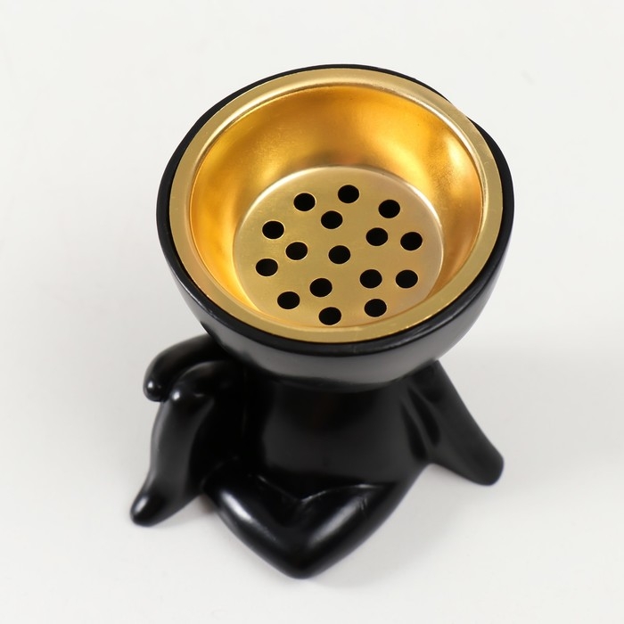 Подставка под благовония полистоун Подставка под благовония полистоун "Человечек сидит" чёрный 6,7х6х6,8 см