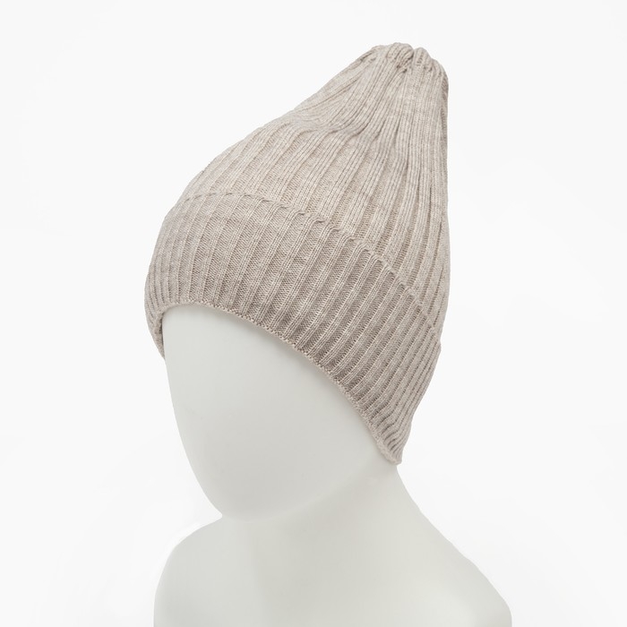 Шапка женская зимняя, цвет бежевый, размер 52-56 Шапка женская зимняя, цвет бежевый, размер 52-56