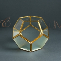 Подсвечник стекло, металл "Гранённый шар" прозрачный 16х16х14 см Подсвечник стекло, металл "Гранённый шар" прозрачный 16х16х14 см