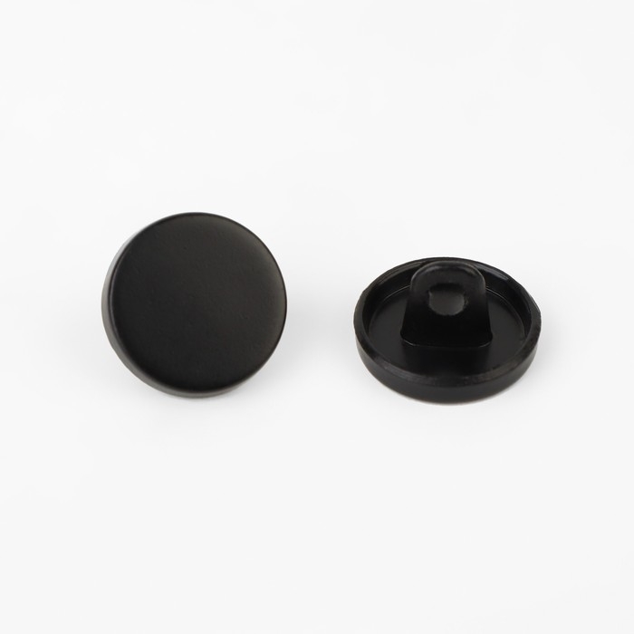 Набор металлических пуговиц на ножке, d = 11 мм, 10 шт, цвет чёрный матовый Набор металлических пуговиц на ножке, d = 11 мм, 10 шт, цвет чёрный матовый