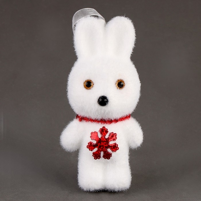 Игрушка из пенопласта &laquo;Зайки&raquo; со снежинками, 13 см