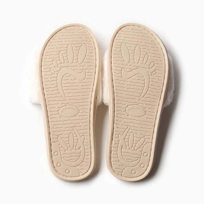 Тапочки женские с открытым носом размер 36-37, цвет белый