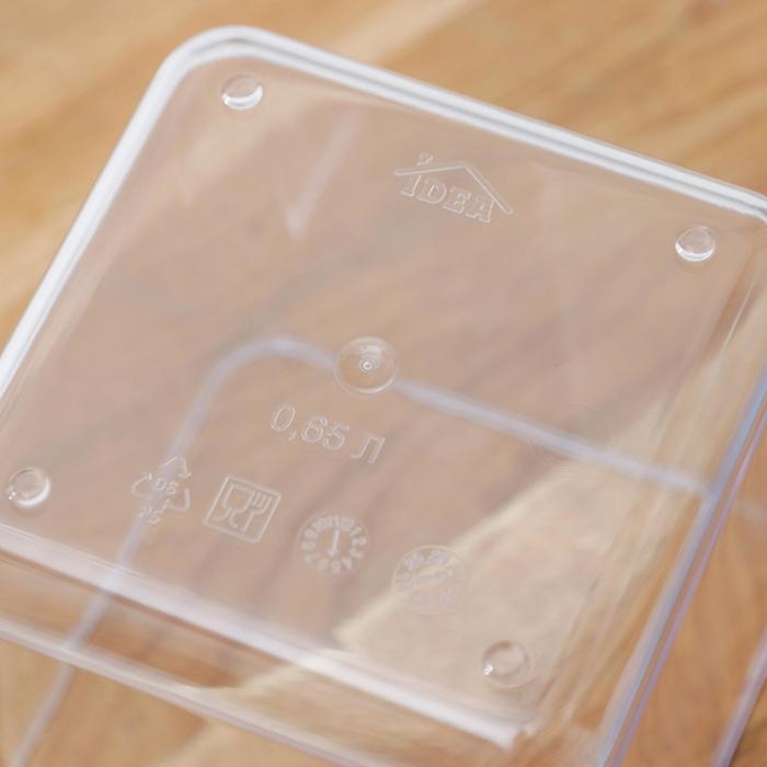 Контейнер для сыпучих продуктов &laquo;Степ&raquo;, 650 мл, 10&times;10&times;9,5, цвет белый